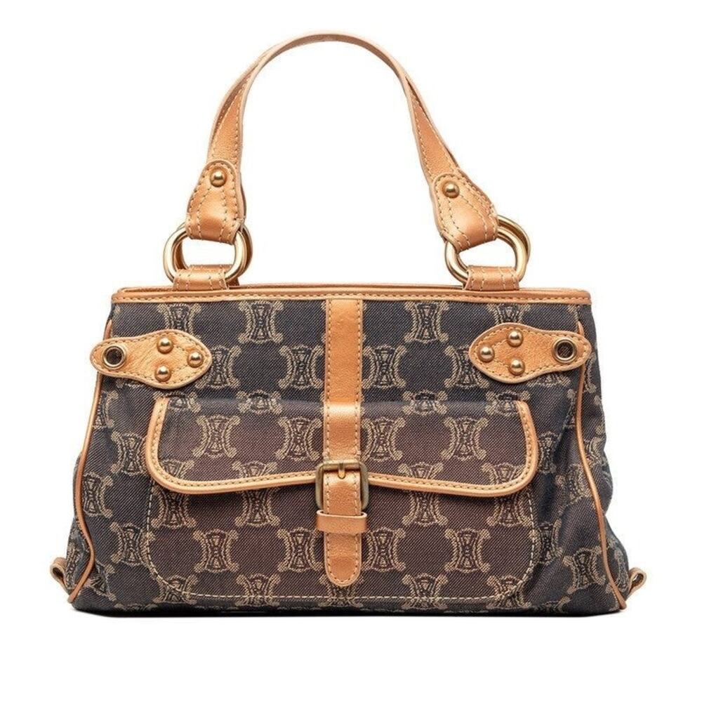 Celine Macadam Handbag Navy Orange